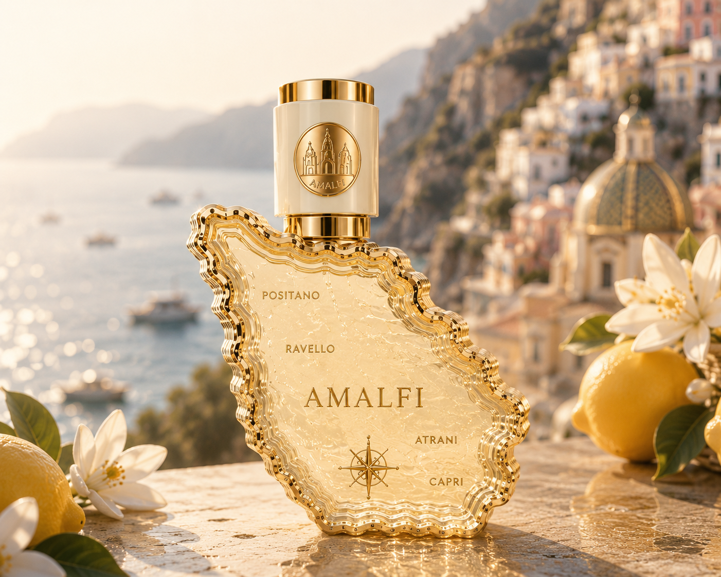 Amalfi island-shaped perfume bottle
