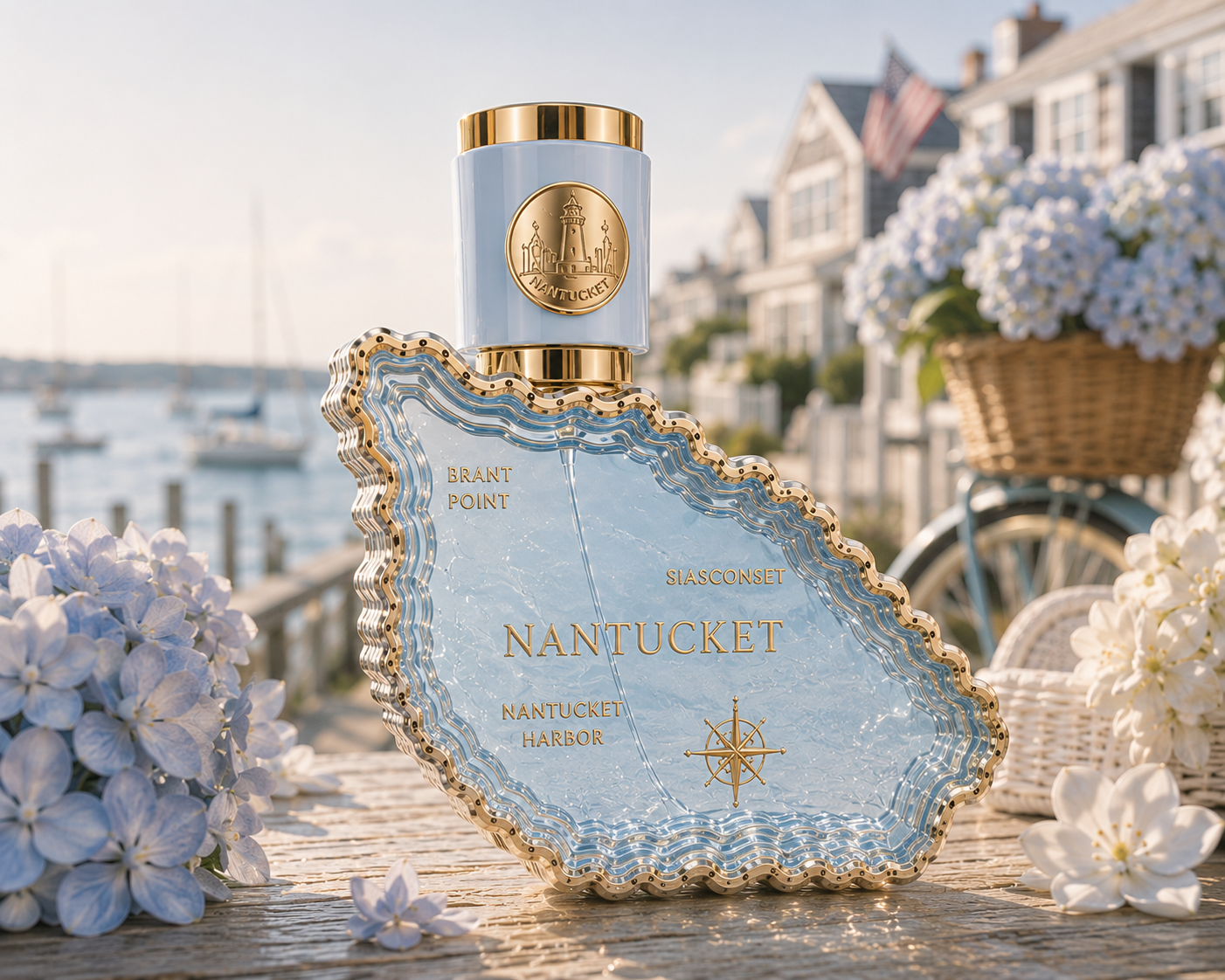 Nantucket island-shaped perfume bottle